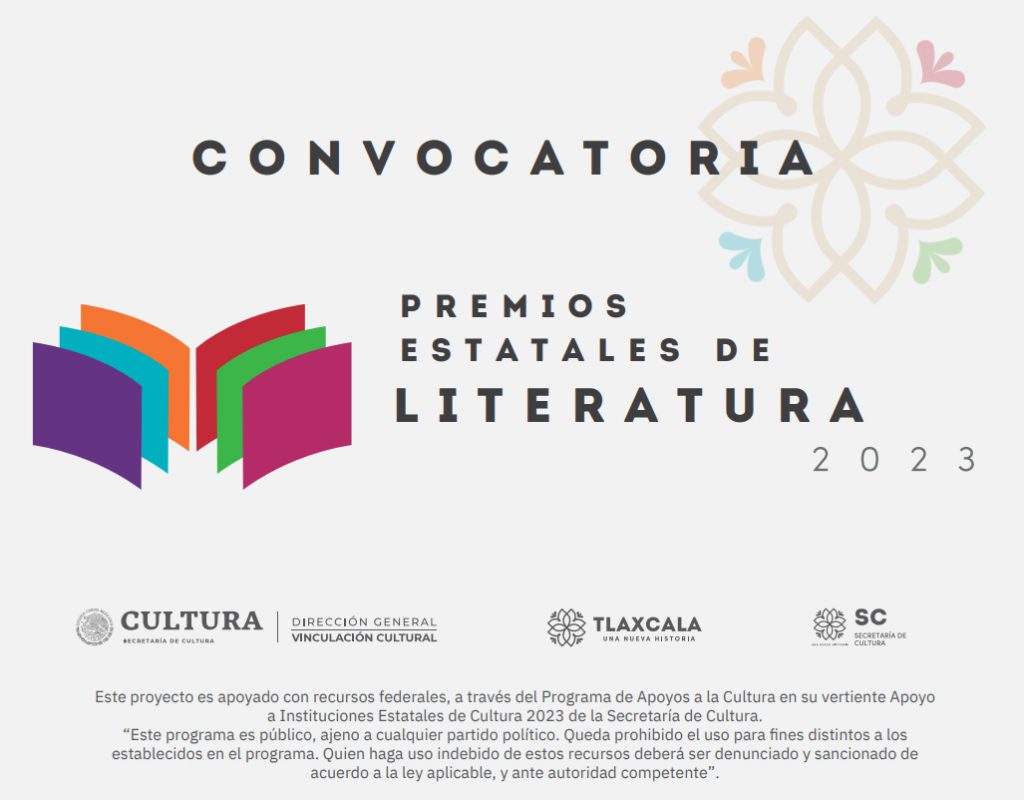 Convocatoria Premios Estatales de Literatura 2023 Secretaria de